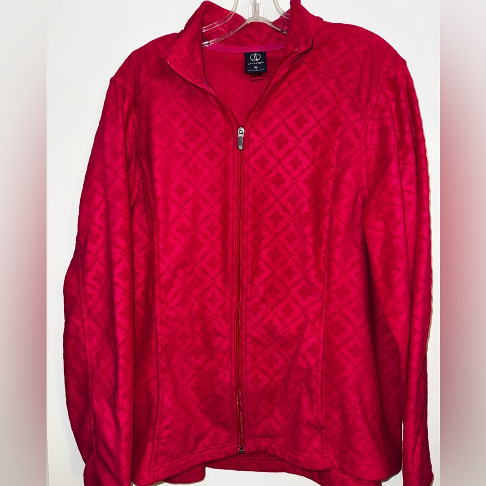 Lands' End Pink Full-Zip Fleece